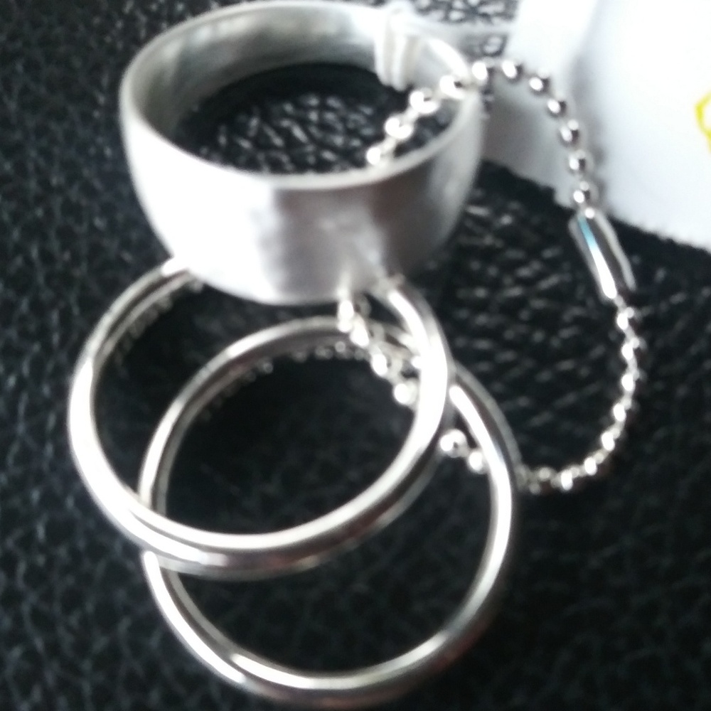 Terra Bright Silver Ring Set Of 3 Size 7